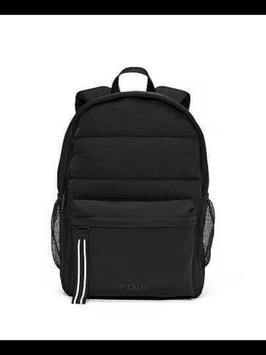 PINK Victoria's Secret Handbags - PINK Victoria's Secret Black Quilted Padded Backpack